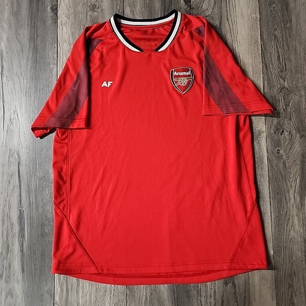 Arsenal London Soccer Jersey FC Football Club Red SS Shirt Mens L